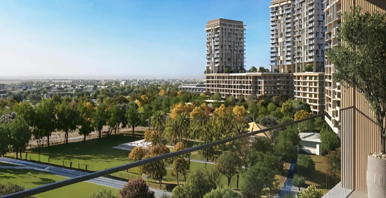 Apartment buildings in a residential community
